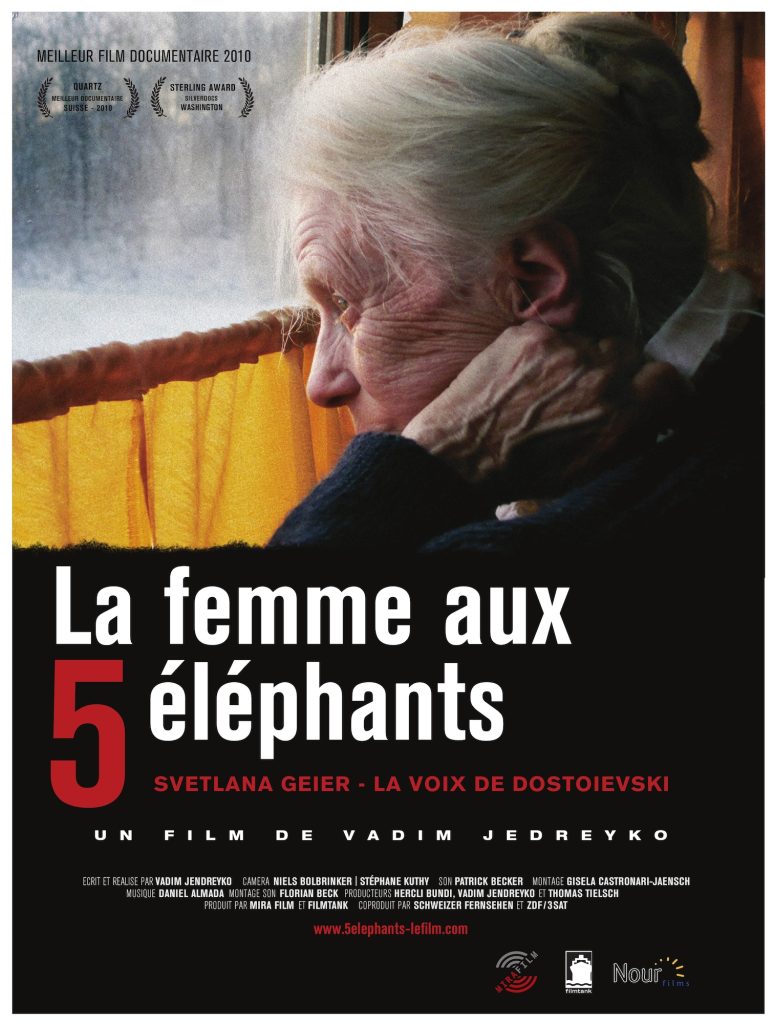 Aff_La Femme aux 5 éléphants – Vadmin Jendreyko Swetlana Geier- le lieu documentaire - livre a l ecran - lire notre monde copie